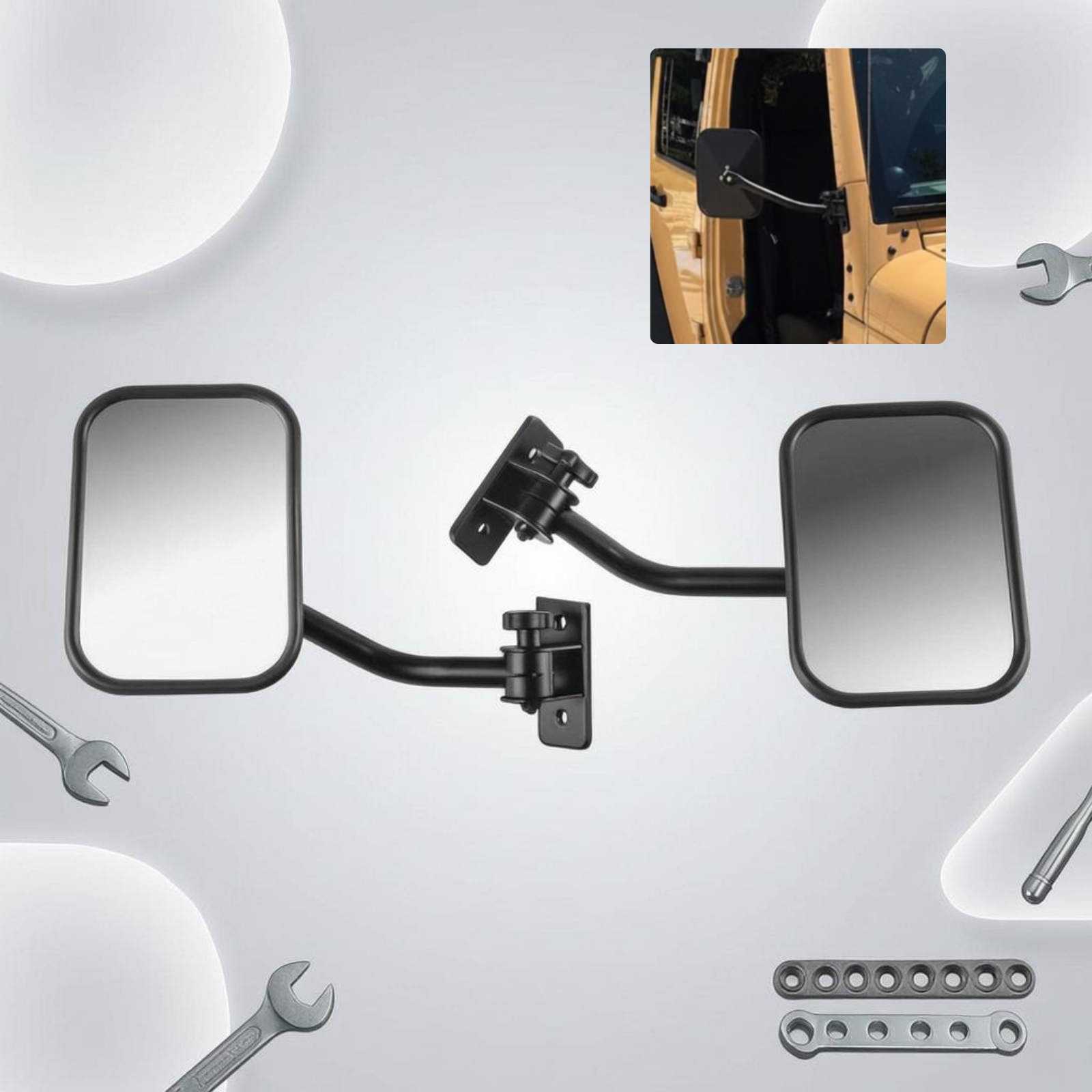 Glass Door Hinge - Specchietto Off Road Deurscharnier Spiegel Verstelbare